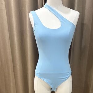 One-Shoulder Blue Swimsuit
